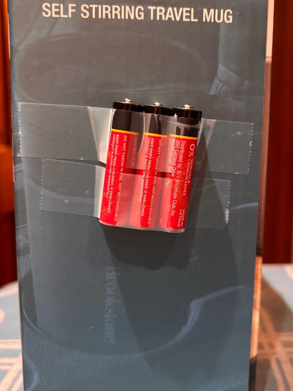 Brookstone Black Travel Mug with Red Accent